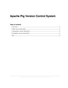 Apache Pig Version Control System