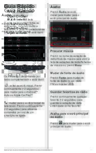 Guia Rápido R 4.0 IntelliLink Opel OnStar Áudio Premir Áudio no ecrã