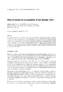 j. Cosmet. Sci., 50, November/DecemberEffectof coconutoil on preventionof hair damage. Part I AARTI S. RELE and R. B. MOHILE, Research