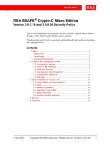 RSA BSAFE Crypto-C Micro Edition[removed]Security Policy