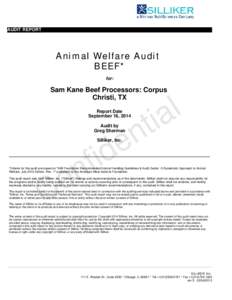 AUDIT REPORT  Animal Welfare Audit BEEF* for: