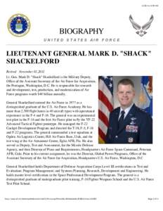 [removed], 9:36 AM  UNITED STATES AIR FORCE LIEUTENANT GENERAL MARK D. 