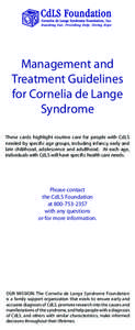 CdLS Foundation  Cornelia de Lange Syndrome Foundation, Inc. Reaching Out, Providing Help, Giving Hope  Management and