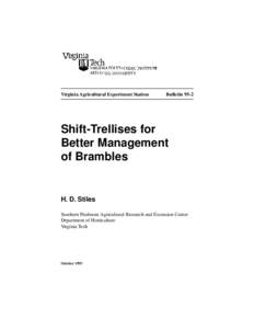 Virginia Agricultural Experiment Station  Bulletin 95-2 Shift-Trellises for Better Management