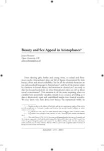 Beauty and Sex Appeal in Aristophanes* James Robson Open University, UK 