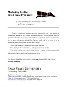    Marketing Beef for   Small­Scale Producers     