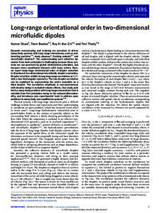 Long-range orientational order in two-dimensional microfluidic dipoles