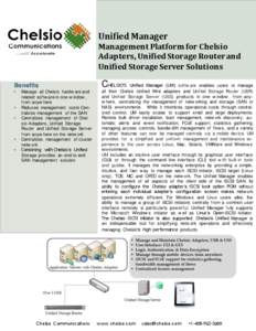 Unified Manager  Management Platform for Chelsio