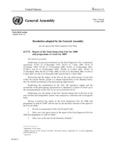 United Nations  A/RESGeneral Assembly Sixty-third session