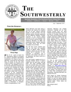 TH E SOUTHWESTERL OUTHWESTERLY Y Quarterly Newsletter of the Southwest Section Ninety-Nines Arizona • California • Hawaii • Nevada • Utah