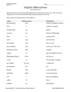 English Abbreviations From Latin
