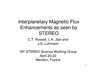 Interplanetary Magnetic Flux Enhancements as seen by STEREO