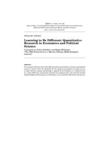 RMM Vol. 3, 2012, 178–184 Special Topic: Coevolving Relationships between Political Science and Economics Edited by Herbert David, Hartmut Kliemt and Elinor Ostrom http://www.rmm-journal.de/  Alexander Libman