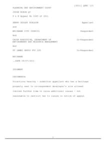 [2011] QPEC 115  PLANNING AND ENVIRONMENT COURT JUDGE ROBIN QC P & E Appeal No 1665 of 2011 GENNY LESLEY NIELSON