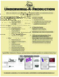 Underwrite-A-Production When you underwrite production, you arehelp pay| for