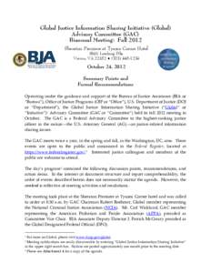 Fall 2012 Global Advisory Committee Summary