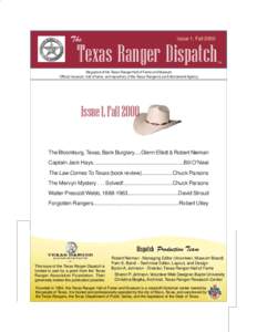 Crime / Misconduct / Bloomburg /  Texas / Texas Ranger Division / Cass County /  Texas / Waco /  Texas / Burglary