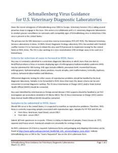 Microsoft Word - Schmallenberg Virus Guidance to VDLsdocx
