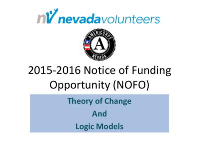 Notice of Funding Opportunity (NOFO) Theory of Change And Logic Models